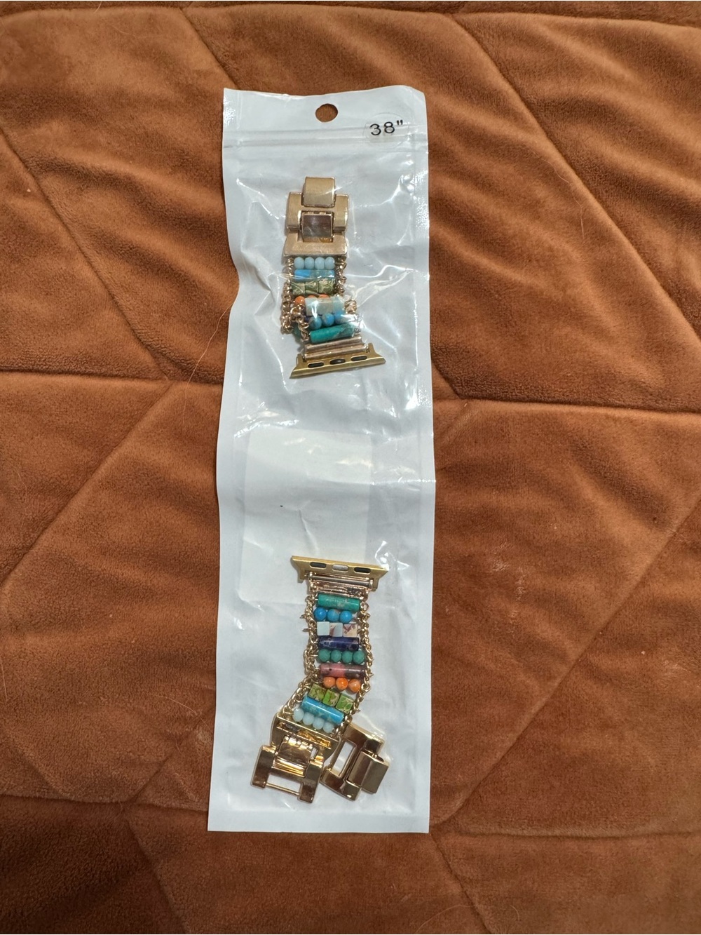 Gold-Tone Beaded Apple Watch Band Adapter - Multicolor